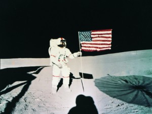 flag on moon